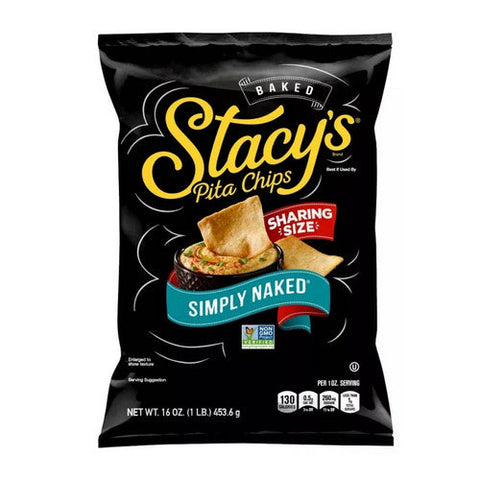 Stacys Pita Chips, Simply Naked Pita Chips, 16 Oz(Case Of 6)