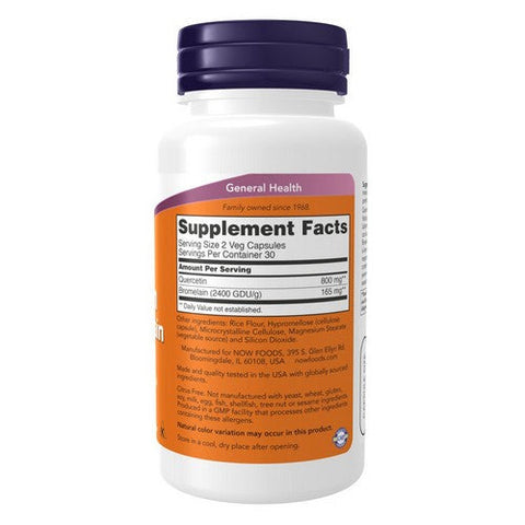 Now Foods, Quercetin with Bromelain, 60 VegCaps Now Foods