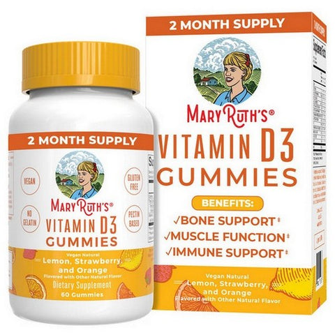 MaryRuth's, Organics Vitamin D3 Gummies Lemon Strawberry And Orange, 60 Gummies MaryRuth's