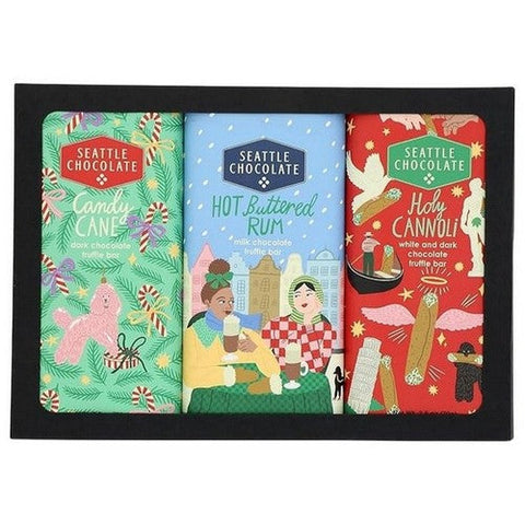 Seattle Chocolate Co., Seasons Greetings Truffle Bar Trio, 3 Count (2.5 Oz)