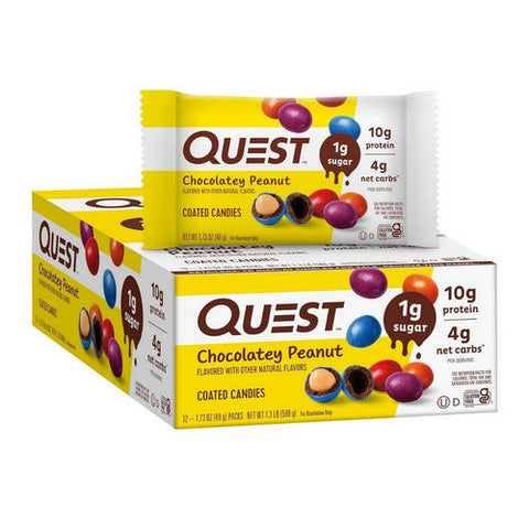 Pure Protein, Quest Coated Candy Chocolatey Peanut, 12 Count Pure Protein