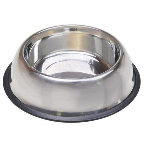 Stainless Steel No-Tip Dish Silver 16 Oz by Van Ness Plastics