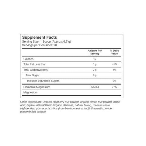 Bioptimizers, Magnesium Supplement Raspberry Lemonade Drink Mix, 4.7 Oz