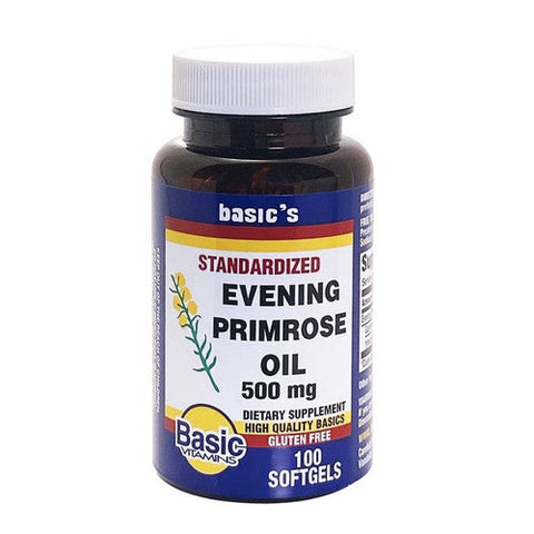 Basic Vitamins, Evening Primrose Oil, 500 Mg, 100 Softgels Basic Vitamins