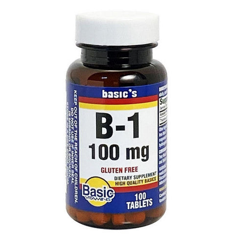 Basic Vitamins, Vitamin B-1, 100 Mg, 100 Tablets Basic Vitamins