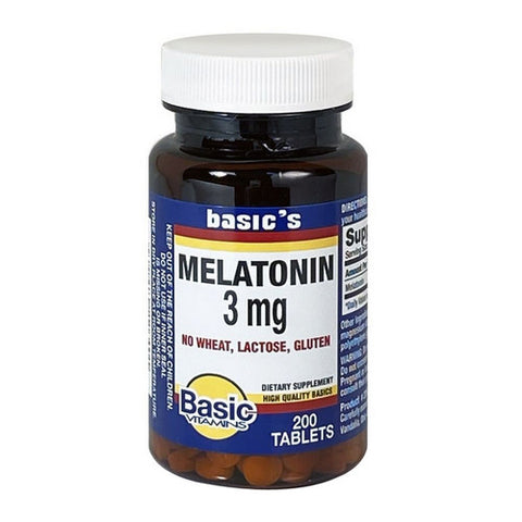 Melatonin Tablets 200 Count by Basic Vitamins