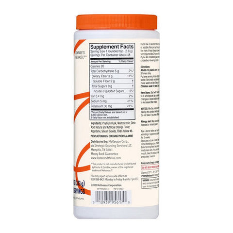Foster And Thrive, Fiber Powder Sugar Free Smooth Texture Orange, 10 Oz Foster And Thrive
