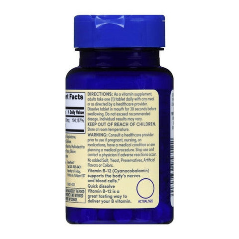 Foster And Thrive, Vitamin B-12  Quick Dissolve Sublingual, 2500 Mcg, 60 Tabs Foster And Thrive