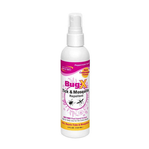 North American Herb & Spice, Bug X Tick And Mosquito Repellent Peppermint, 4 Oz North American Herb & Spice