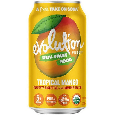 Evolution Fresh, Organic Tropical Mango Fruit Soda, 12 Oz (Case Of 6) Evolution Fresh