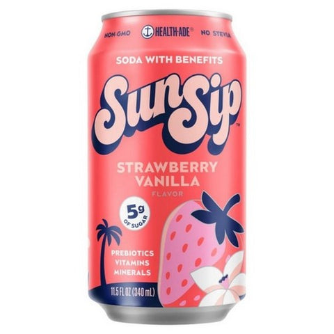 Health-Ade, Sun Sip Strawberry Vanilla Soda, 11.5 Oz (Case Of 12) Health-Ade