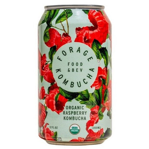 Forage Kombucha, Organic Raspberry Kombucha, 12 Oz (Case Of 12) Forage Kombucha