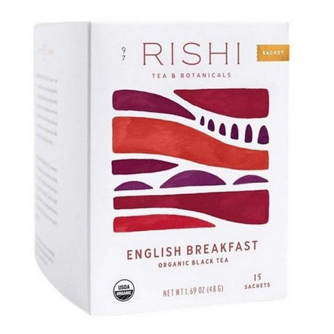 Rishi Tea, Organic Black Tea English Breakfast, 15 Bags (Case Of 6) Rishi Tea