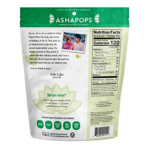 AshaPops, Popped Water Lily Seeds Vegan Cheese, 1 Oz (Case Of 6)