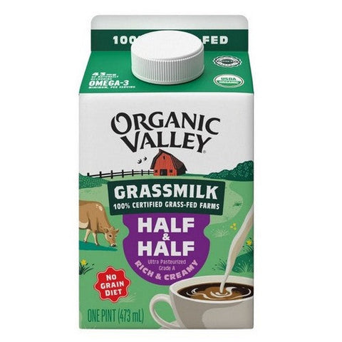 Organic Valley, Grassmilk Half And Half Ultra Pasteurized, 16 Oz (Case Of 12)