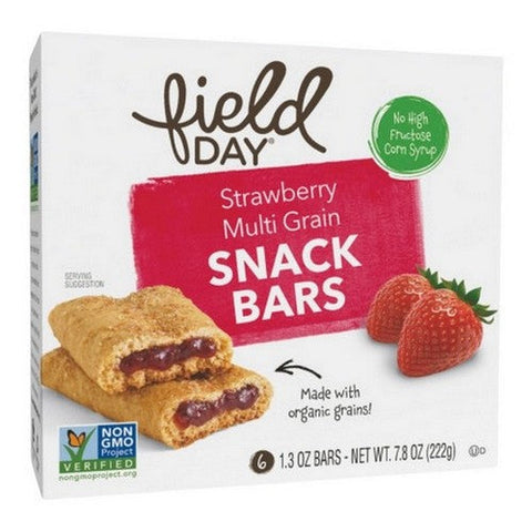 Field Day, Organic Strawberry Multi Grain Snack Bars, 1.3 Oz X 6 Count (Case Of 6) Field Day
