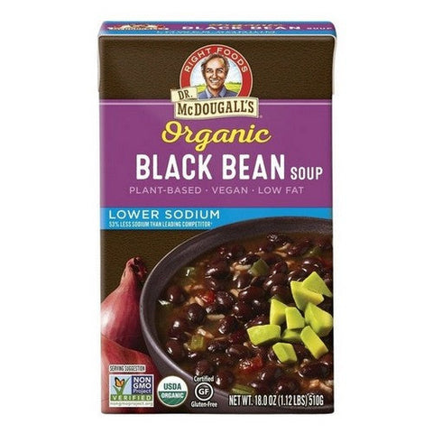 Dr. Mcdougall's, Organic Black Bean Lower Sodium Soup, 18 Oz (Case Of 6) Dr. Mcdougall's