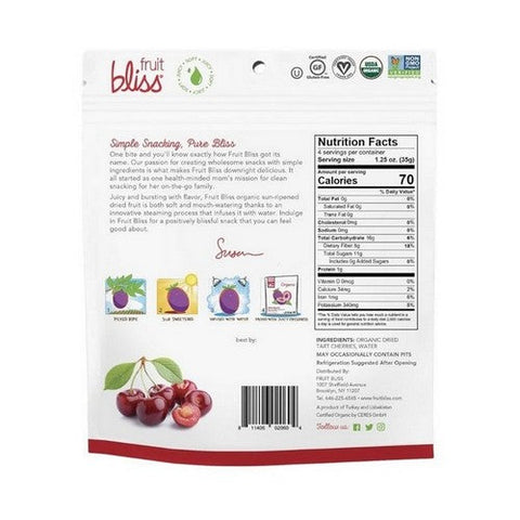 Fruit Bliss, Organic Tart Dried Cherries, 4 Oz (Case Of 6) Fruit Bliss