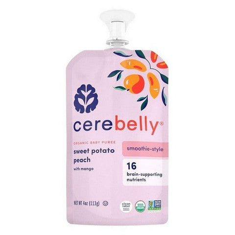 Cerebelly, Organic Sweet Potato Peach Pouch, 4 Oz (Case Of 6) Cerebelly