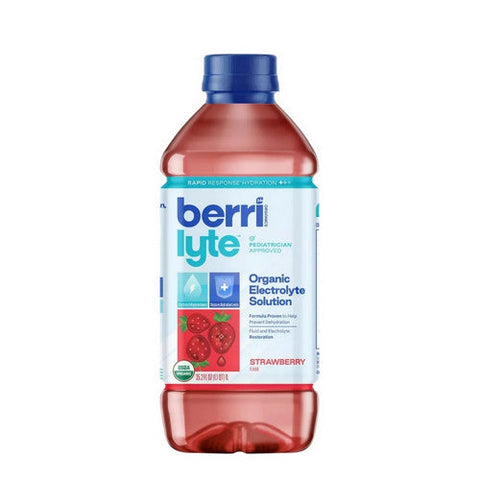 Berri Lyte, Organic Strawberry Electrolyte Solution, 35.2 Oz (Case Of 6) Berri Lyte