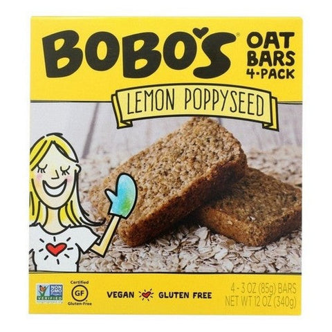 Bobo's Oat Bars, Vegan Gluten Free Lemon Poppy Seed Oat Bars, 4 Pack (Case Of 6) Bobo's Oat Bars