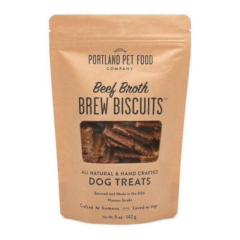 Portland Pet Food, Beef Broth Brew Biscuits Dog Treats Bag, 5 Oz (Case Of 6) Portland Pet Food