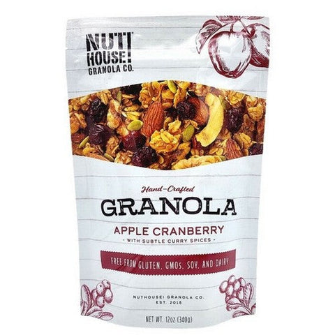 Nuthouse Granola, Granola Apple Cranberry, 12 Oz (Case Of 6) Nuthouse Granola