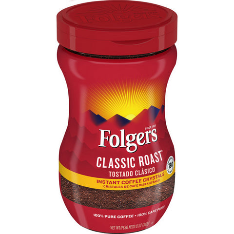 Regular Instant Coffee Classic Roast 12 Oz (Case Of 6) by Folgers