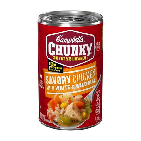 Chunky Savory Chicken With White And Wild Rice Soup Can 18.8 Oz (Case Of 12) by Campbell's