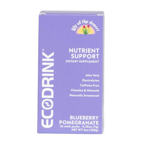 Lily Of The Desert, EcoDrink Nutrient Support Blueberry Pomegranate, 24 Count Lily Of The Desert