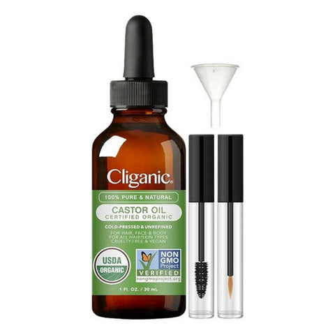 Cliganic, Dose of Intense Moisture Organic Castor Oil Lash And Brow Set, 1 Oz Cliganic