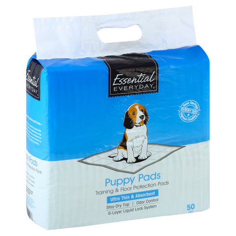 Puppy Pads Training And Floor Protection Thin And Absorbent 50 Count (Case Of 4) by Essential Everyday