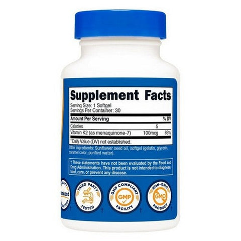 Nutricost, Vitamin K2 MK-7 Softgels, 100 Mcg, 30 Softgels Nutricost