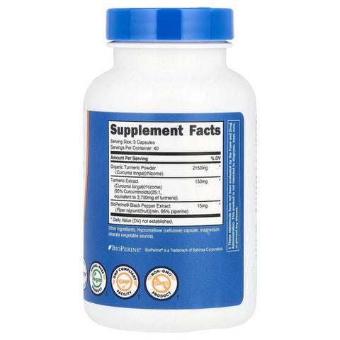 Nutricost, Turmeric 95% Curcyminoids, 500 Mg, 120 Caps Nutricost
