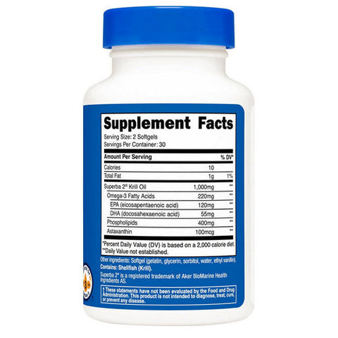 Nutricost, Krill Oil Softgels, 500 Mg, 60 Count Nutricost