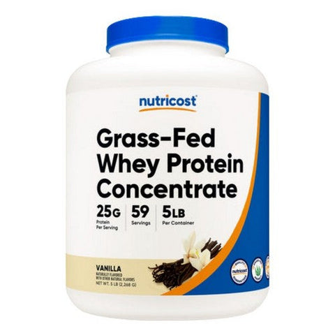 Nutricost, Grass-Fed Whey Protein Concentrate Powder Vanilla, 5 Lbs Nutricost