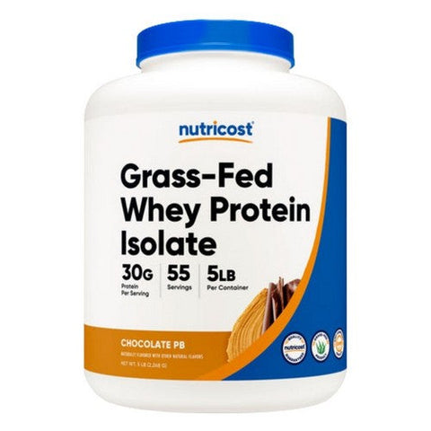 Nutricost, Grass-Fed Whey Protein Isolate Powder Chocolate Peanut Butter, 5 Lbs Nutricost