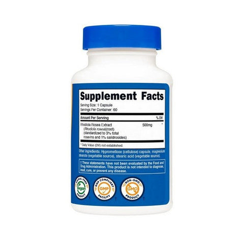 Nutricost, Rhodiola Rosea, 500 Mg, 60 Caps