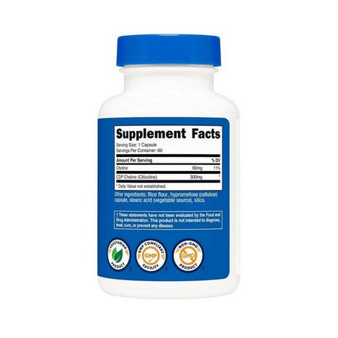 Nutricost, Cdp Choline Citicoline, 300 Mg, 60 Count