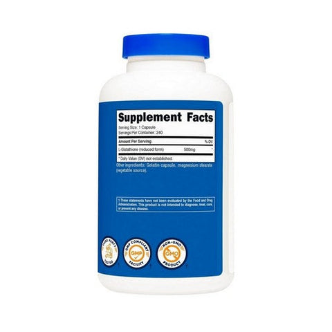 Nutricost, Glutathione Capsules, 500 Mg, 240 Count Nutricost