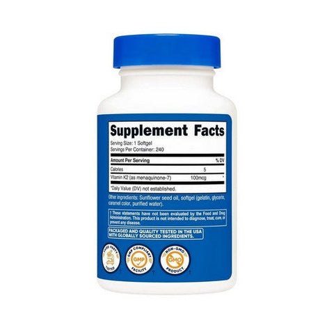 Nutricost, Vitamin K2 Mk-7, 100 Mcg, 240 Softgels Nutricost