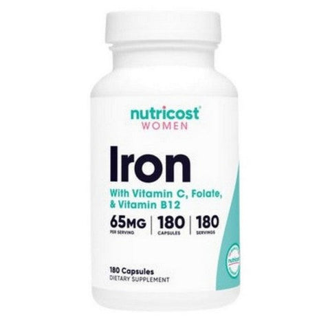 Nutricost, Iron for Women Capsules, 65 Mg, 180 Count Nutricost