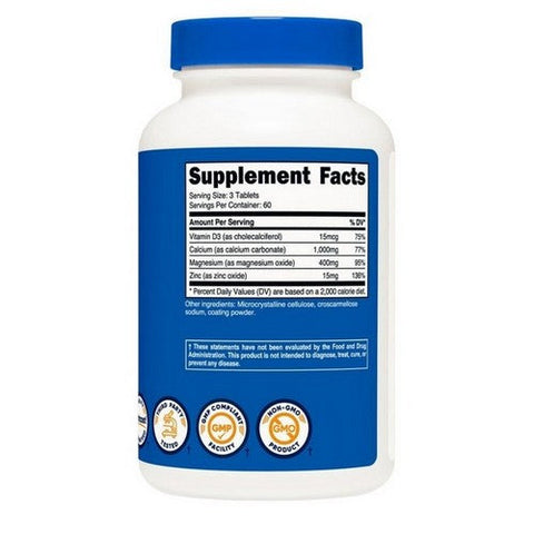 Nutricost, Calcium Magnesium Tablets, 1000 Mg/400 Mg, 180 Count Nutricost
