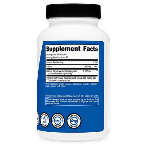 Nutricost, My HMB Capsules, 1500 Mg, 120 Count Nutricost