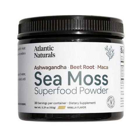 Atlantic Naturals, Organic Sea Moss Superfood Powder With Maca Ashwagandha And Beet, 5.5 Oz Atlantic Naturals