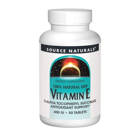 Source Naturals, Vitamin E, 400 IU, Dry 100% Natural 50 Tabs