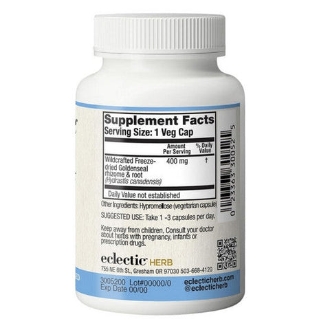 Eclectic Herb, Goldenseal Root, 400 Mg, 100 Caps
