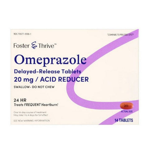 Foster And Thrive, Omeprazole Delayed Release, 20 Mg, 14 Capsules Foster And Thrive