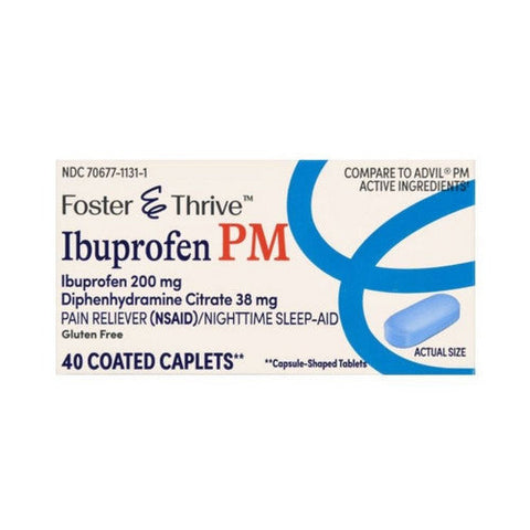 Foster And Thrive, Ibuprofen PM, 200 Mg, 40 Caps Foster And Thrive