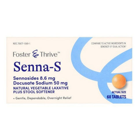 Foster And Thrive, Senna-S Sennosides, 8.6 Mg, 60 Tabs Foster And Thrive
